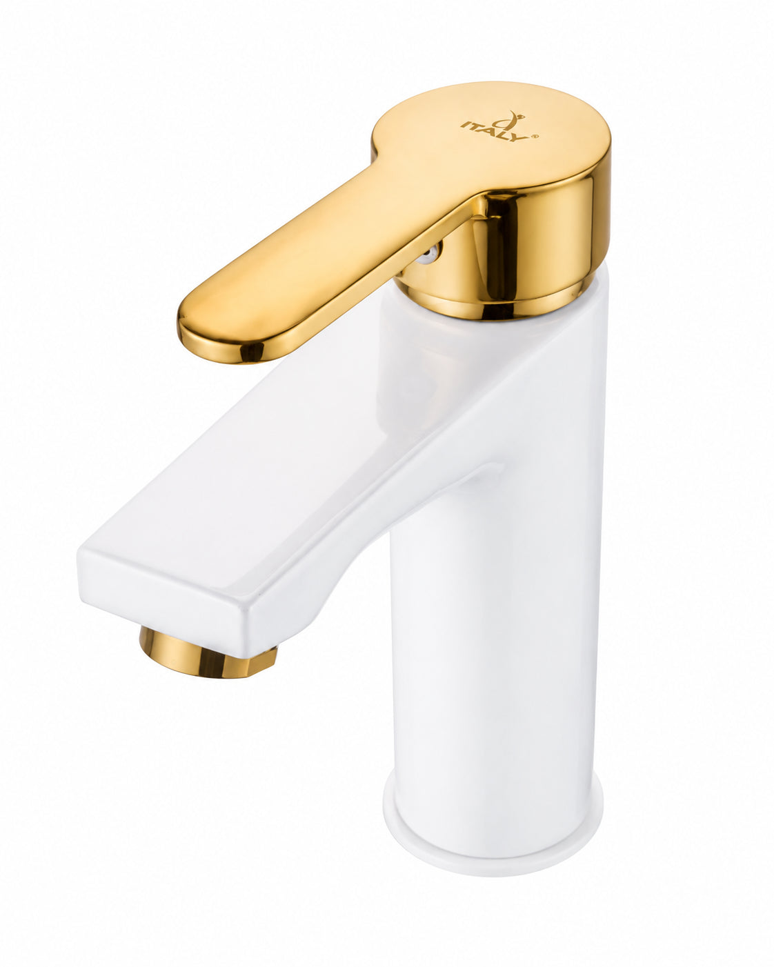 ITALY Splash Lever Basin Mixer White & Gold
