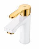 ITALY Splash Lever Basin Mixer White & Gold
