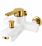 ITALY Splash Lever Wall Shower White & Gold