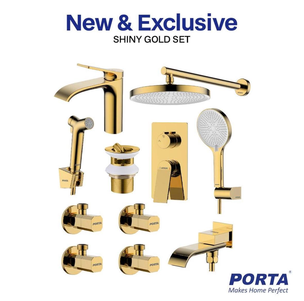 Premium Shiny Gold Round Series – 10-Piece Luxury Suite - Porta Series Set