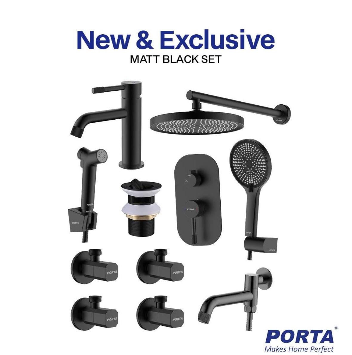 Urban Matt Black Designer Suite – 10-Piece Oval Collection - Porta Series Set