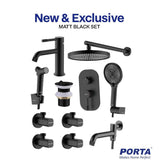 Urban Matt Black Designer Suite – 10-Piece Oval Collection - Porta Series Set