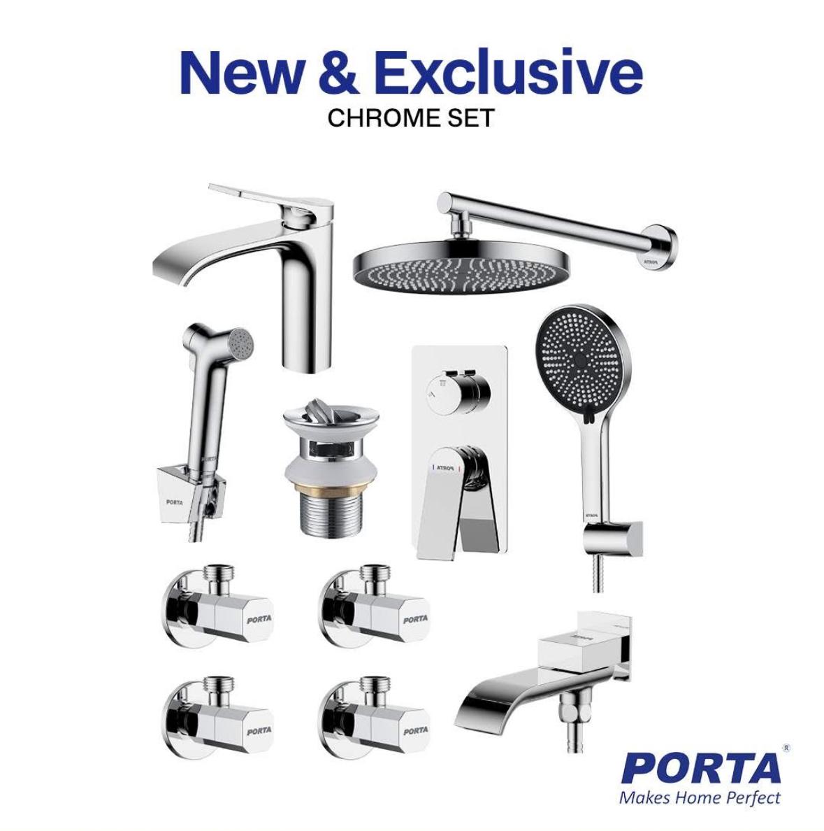 Mirror-Finish Chrome Round Suite – 10-Piece Professional Collection - Porta Series Set