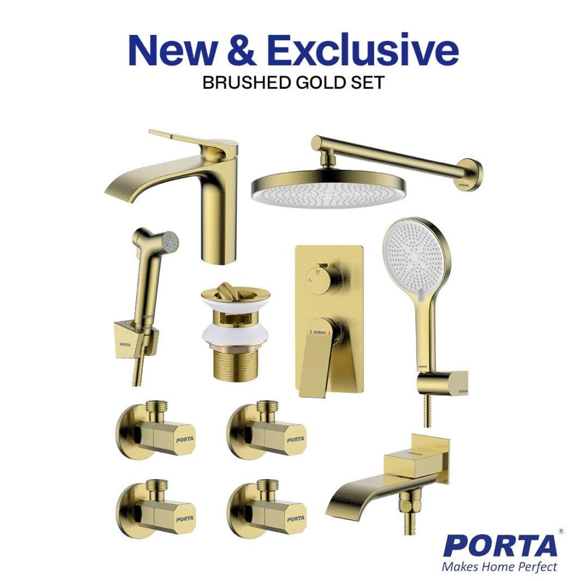 Exclusive Brushed Gold Round Series – 10-Piece Designer Suite - Porta Series Set